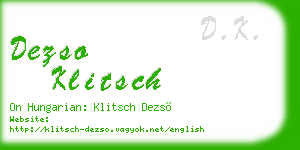 dezso klitsch business card